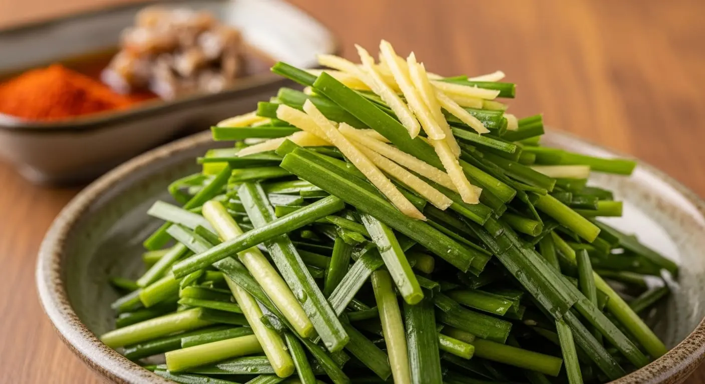 마늘과 양파 없이 고춧가루, 액젓, 생강으로 양념한 신선한 저포드맵 겉절이 김치.