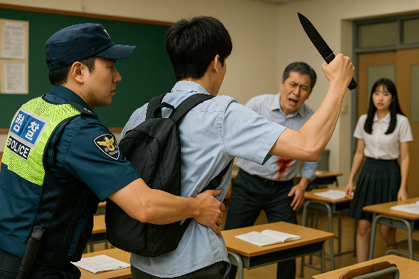 충북 청주 고등학교 학생 흉기 사건 발생, 교사 부상