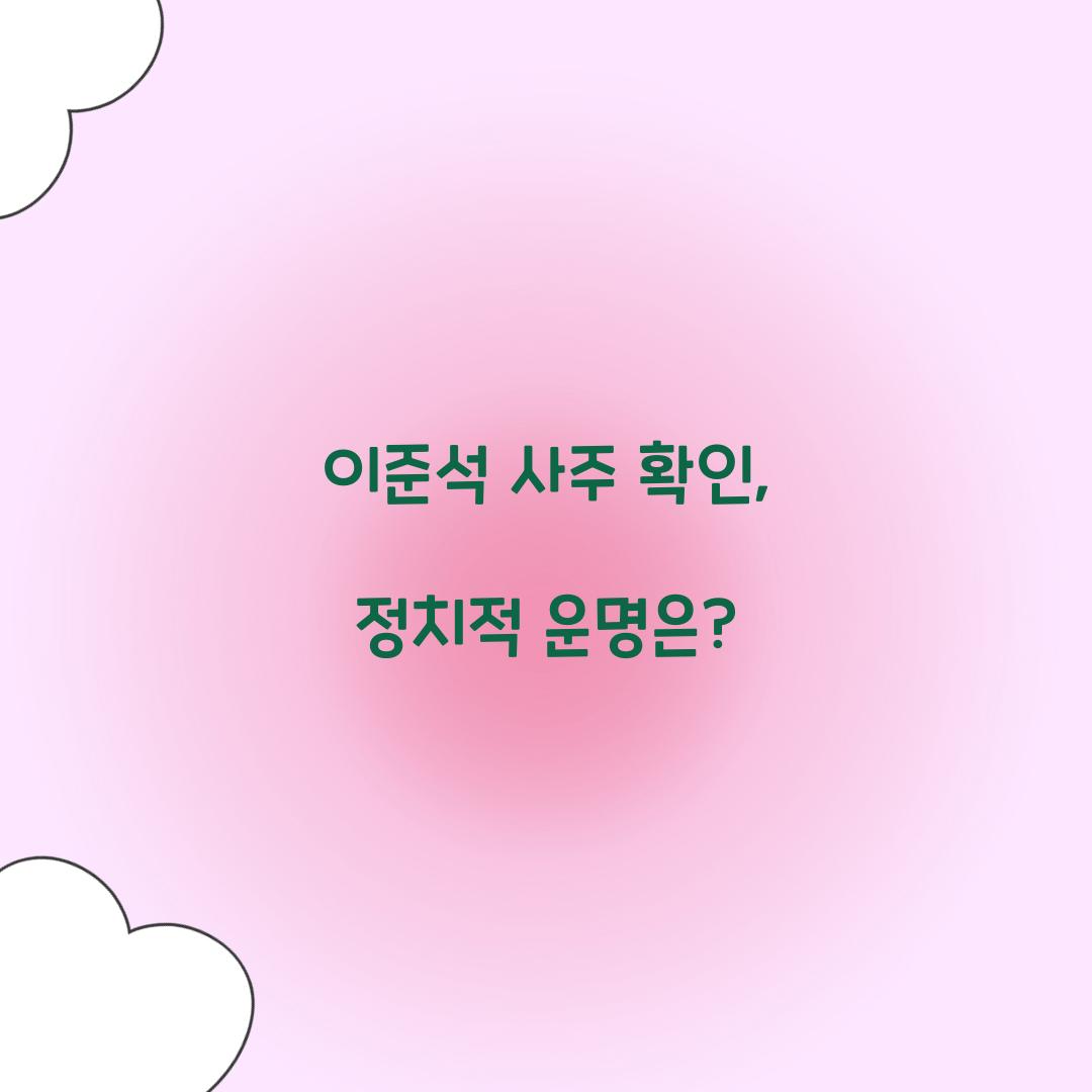이준석 사주 확인