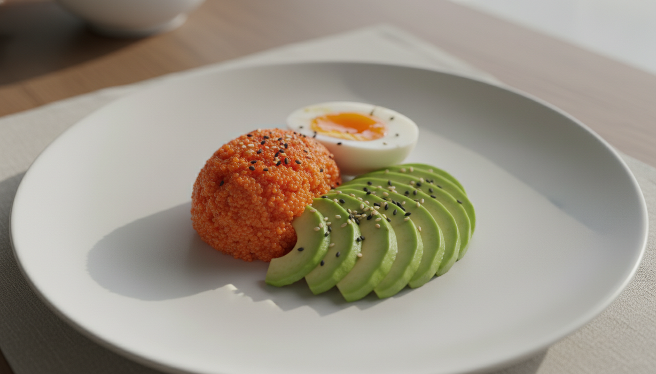 건강한 지방과 단백질의 조화, 명란 아보카도와 계란 샐러드