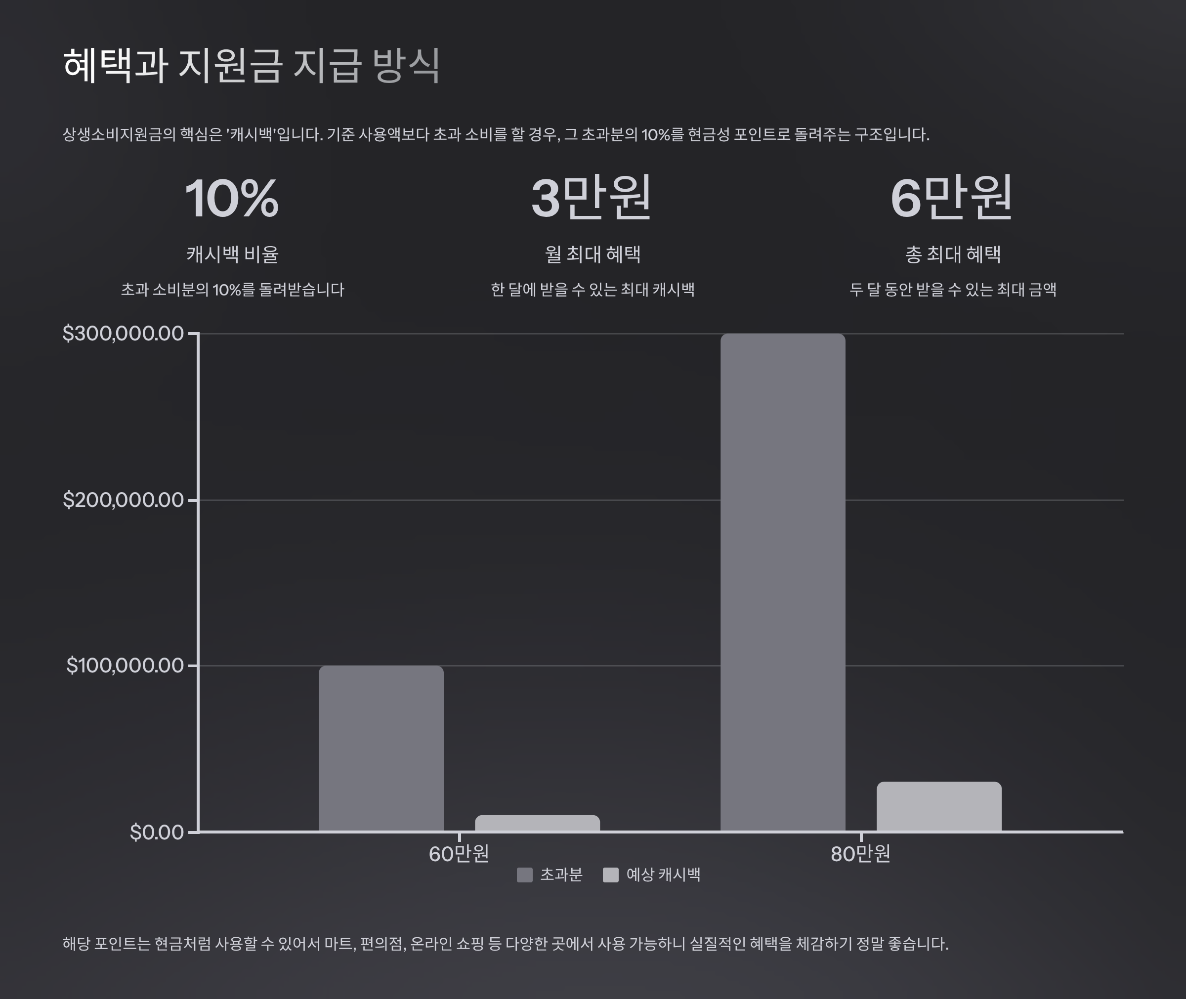 혜택과 지원금 지급 방식