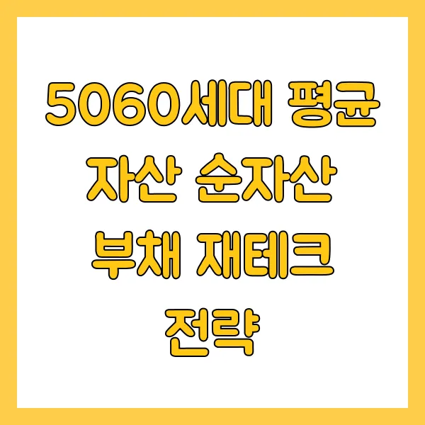 5060세대 평균 자산 순자산 부채 재테크 전략