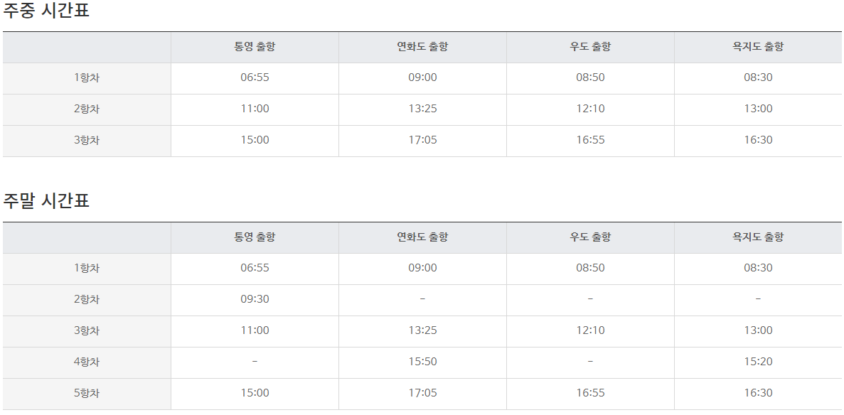 삼덕항 시간표