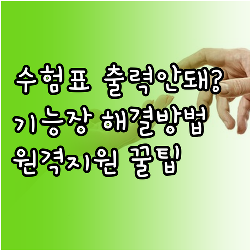 기능장 수험표 출력 문제 해결과 고객..