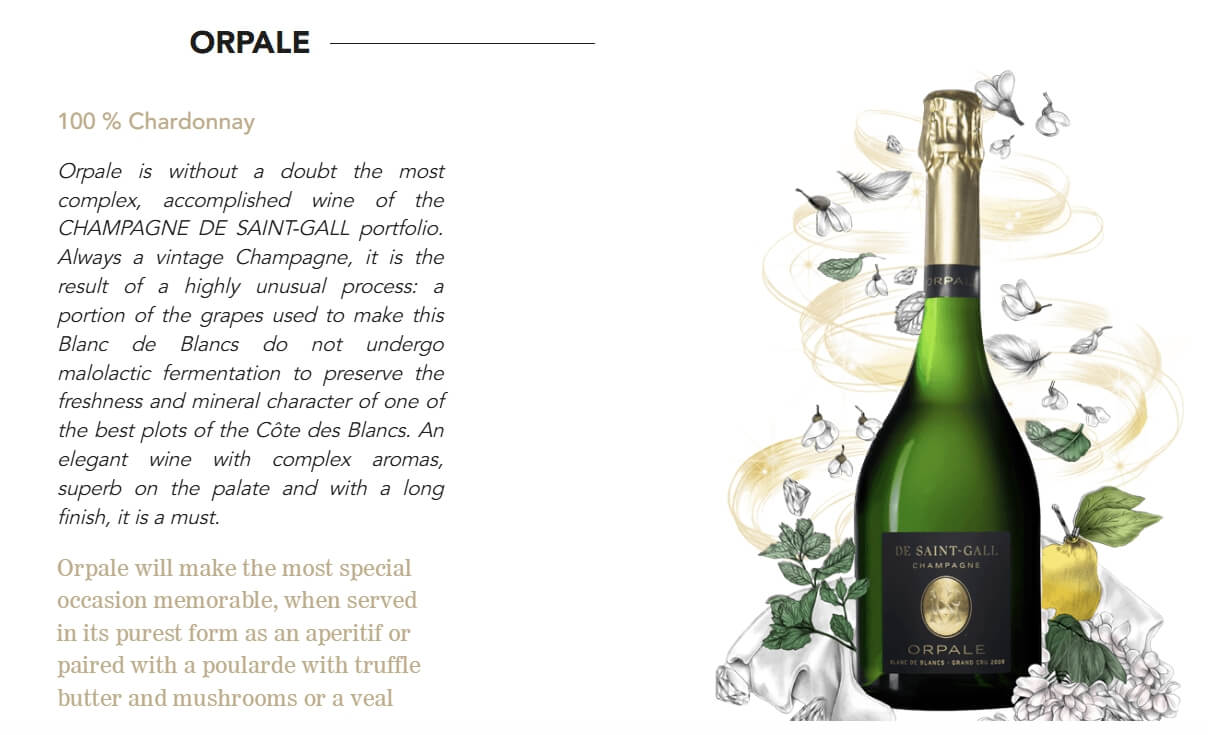 드 생갈 오르팔 블랑 드 블랑 그랑 2008｜De Saint-Gall Orpale Blanc de Blancs Grand Cru 2008, Champagne, France