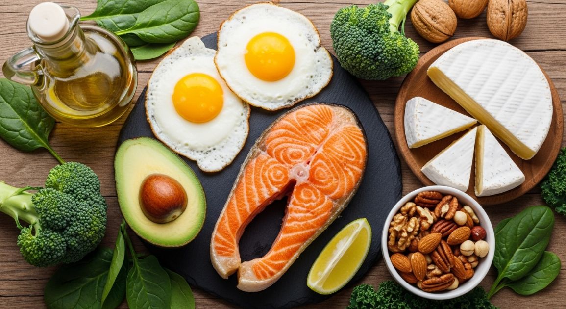 아보카도, 연어, 계란, 올리브유 등으로 구성된 건강한 저탄고지(LCHF) 식단