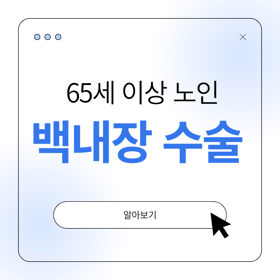 65세 이상 노인 백내장 수술 지원비