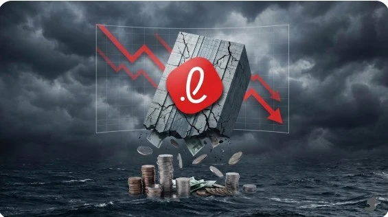 롯데 위기설과 금융 불안을 상징하는 경고형 일러스트