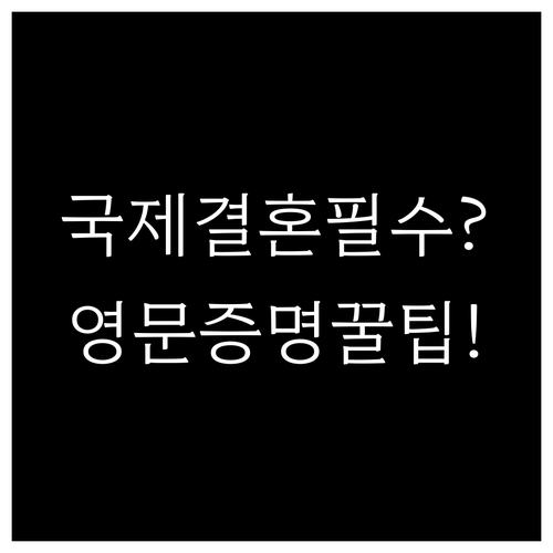 국제결혼 준비 영문 가족관계증명서 발..