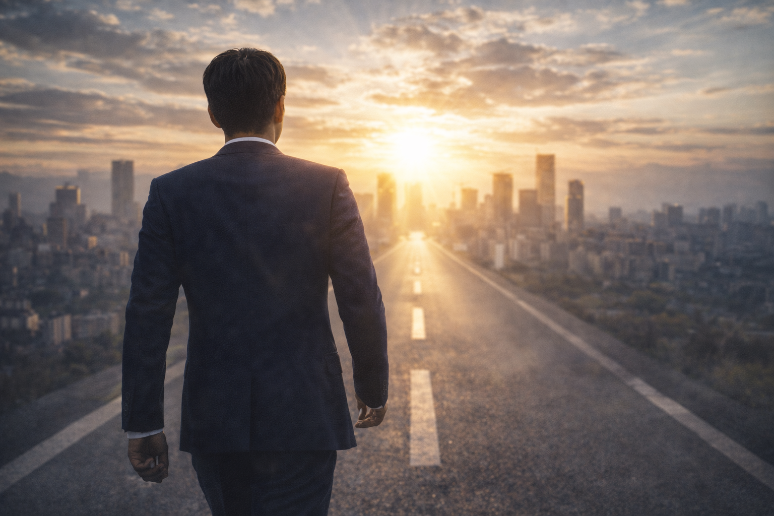 확신을 가지고 앞으로 걸어가는 사람의 뒷모습