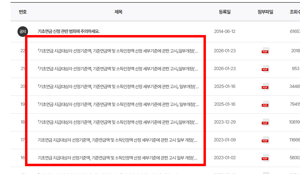 기초연금 신청서류 총정리 사이트