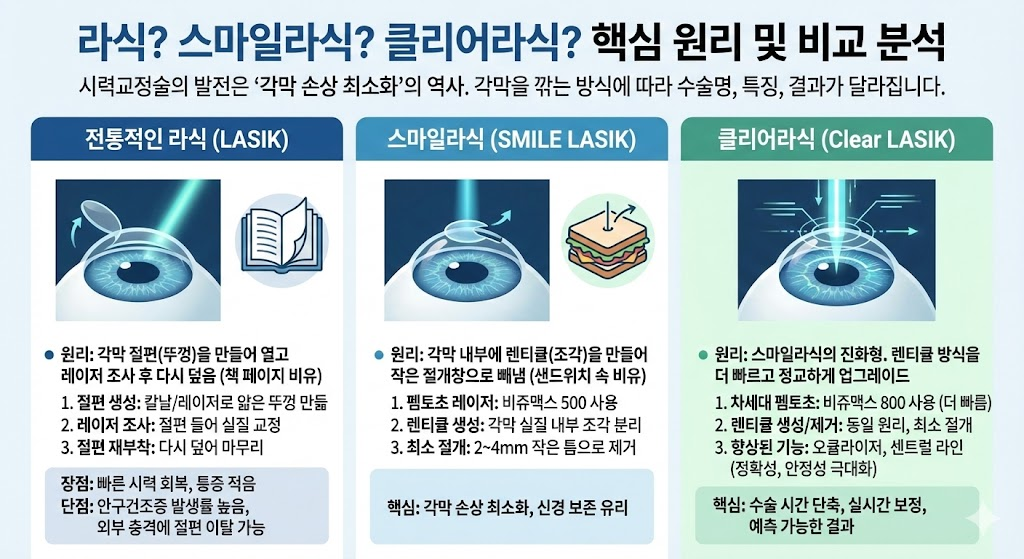 시력교정술 스마일라식 클리어라식 라식 안구건조증 펨토초레이저