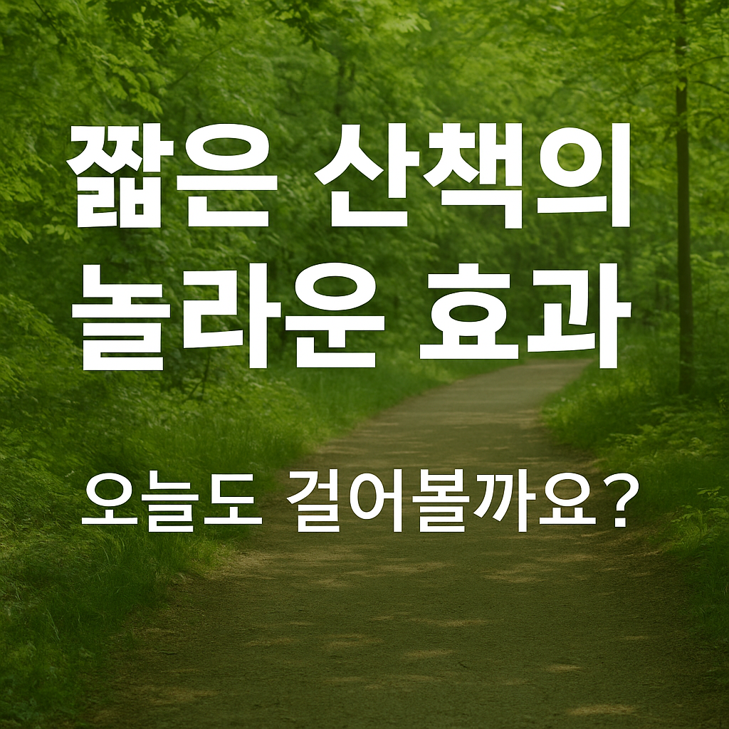 짧은 산책의 놀라운 효과