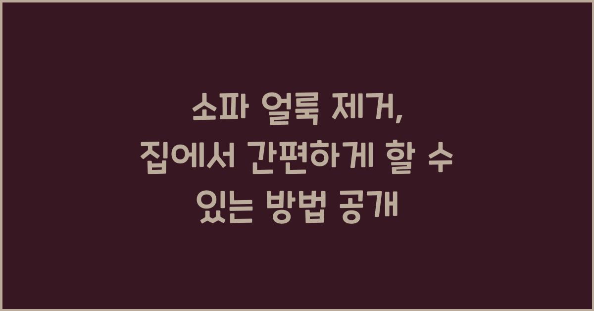 소파 얼룩 제거