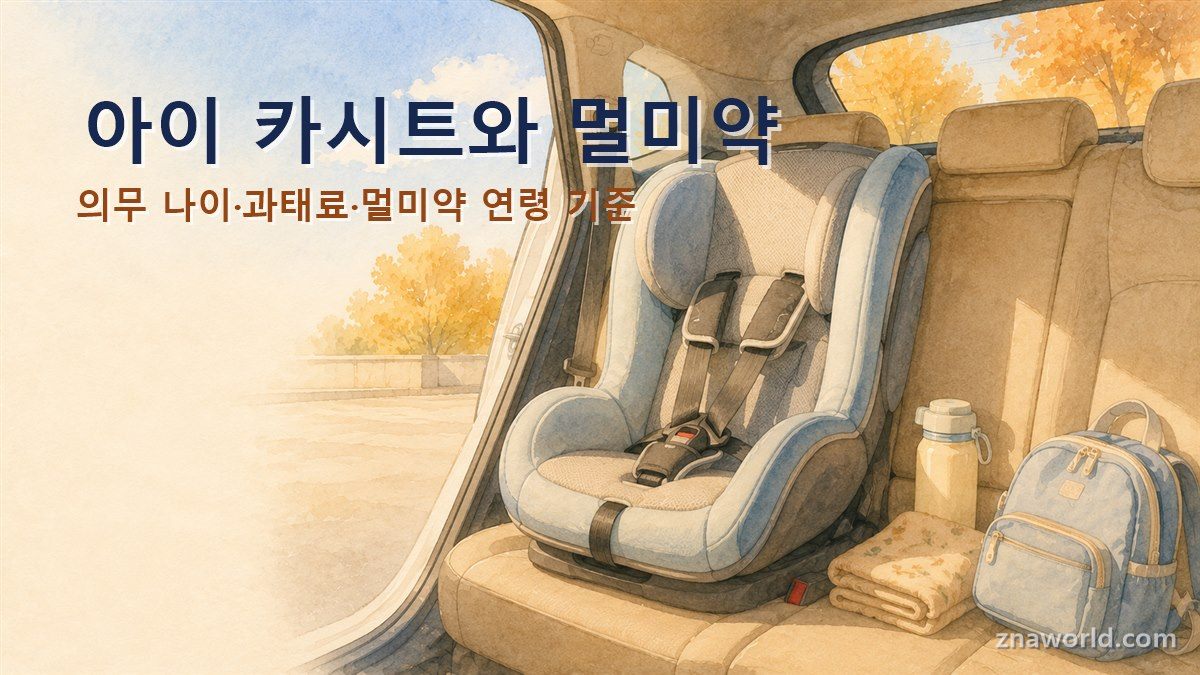 귀성길 출발 전 차량 뒷좌석에 설치한 유아용 카시트