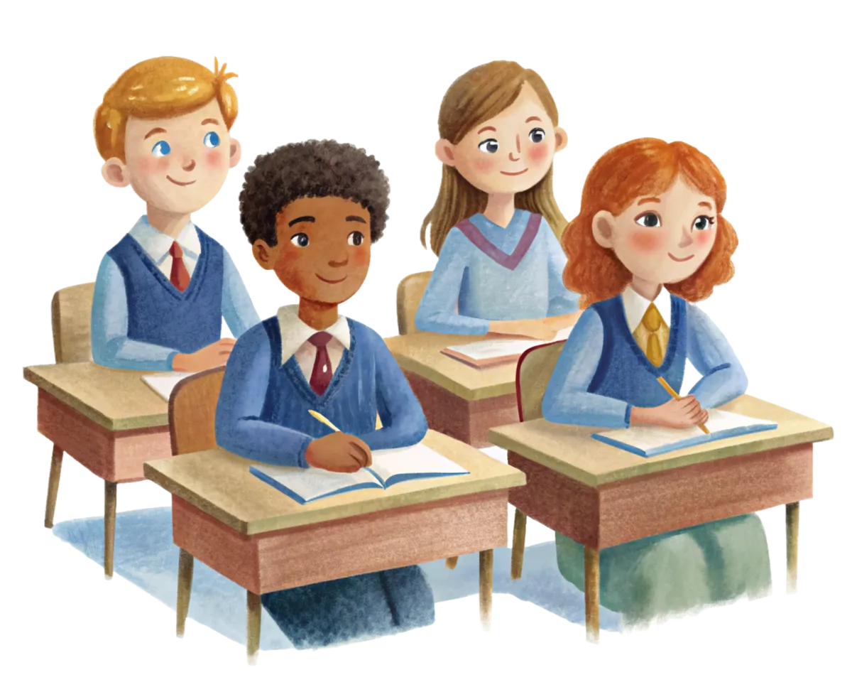 공부하고-있는-남녀학생-4명