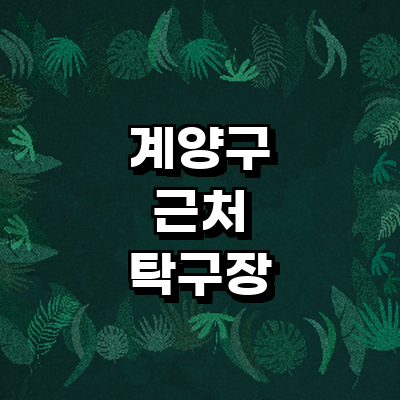 인천 계양구 탁구장