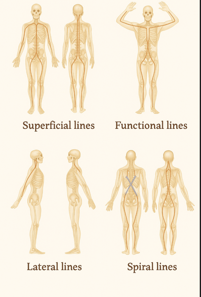 얼굴 리프팅에 왜 근막이 중요한지 알려주는 얼굴과 연결 되어있는 온몸의 근막사진