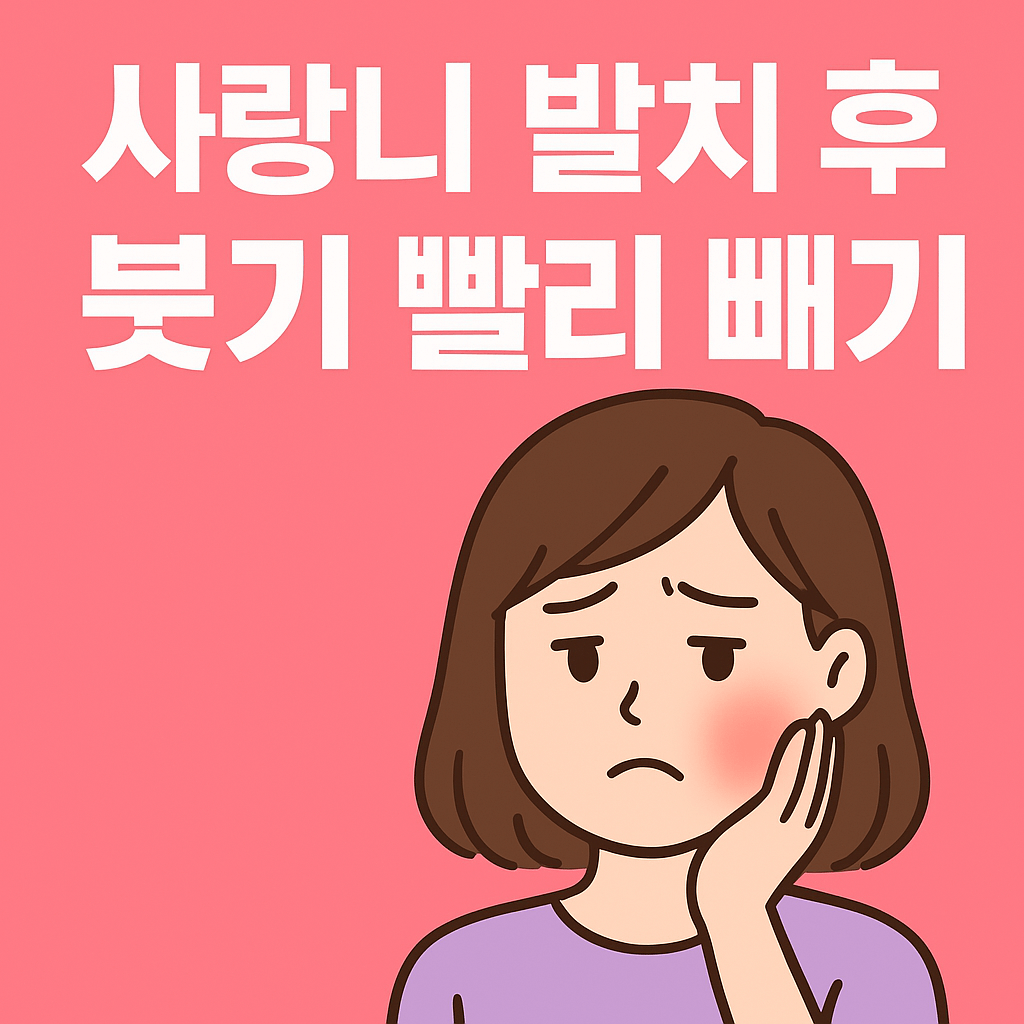 사랑니 발치 후 붓기 빨리 빼기