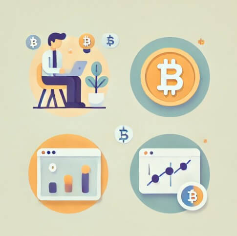 비트코인 지표 보는 법을 공부하는 사람과 그래프 그림