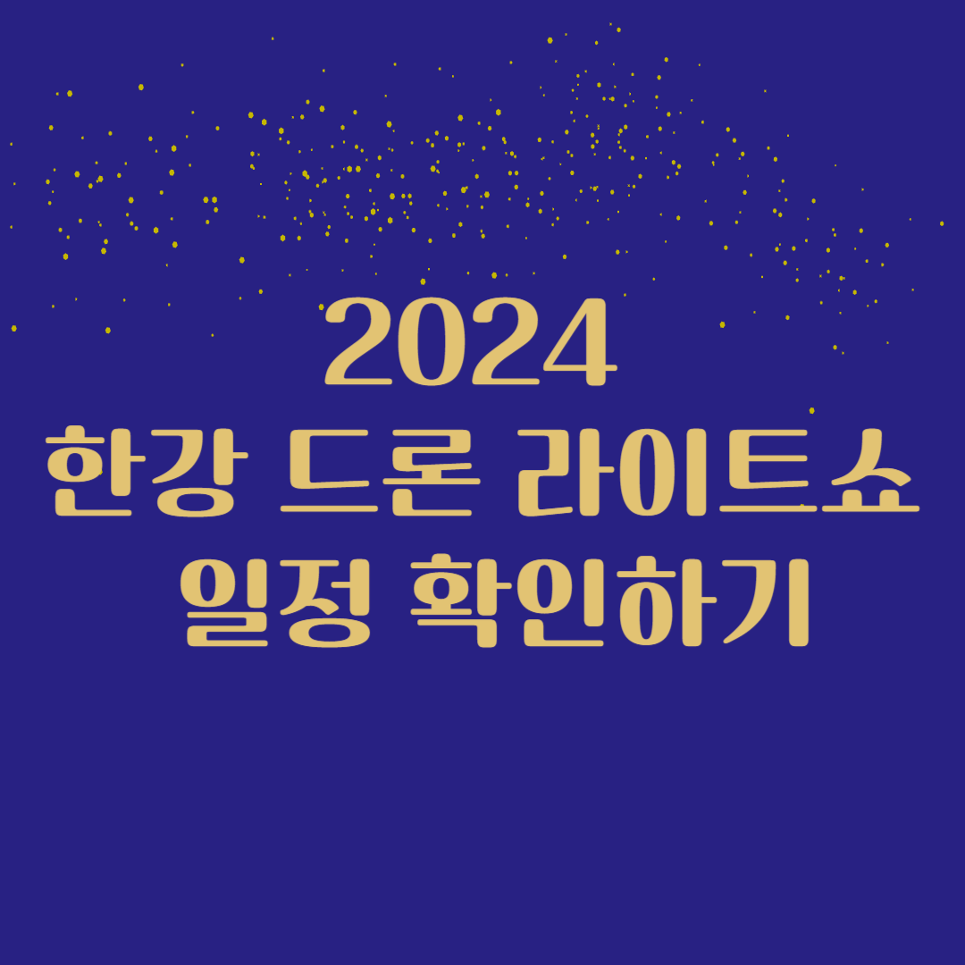 2024 한강 드론 라이트쇼 일정 확인하기