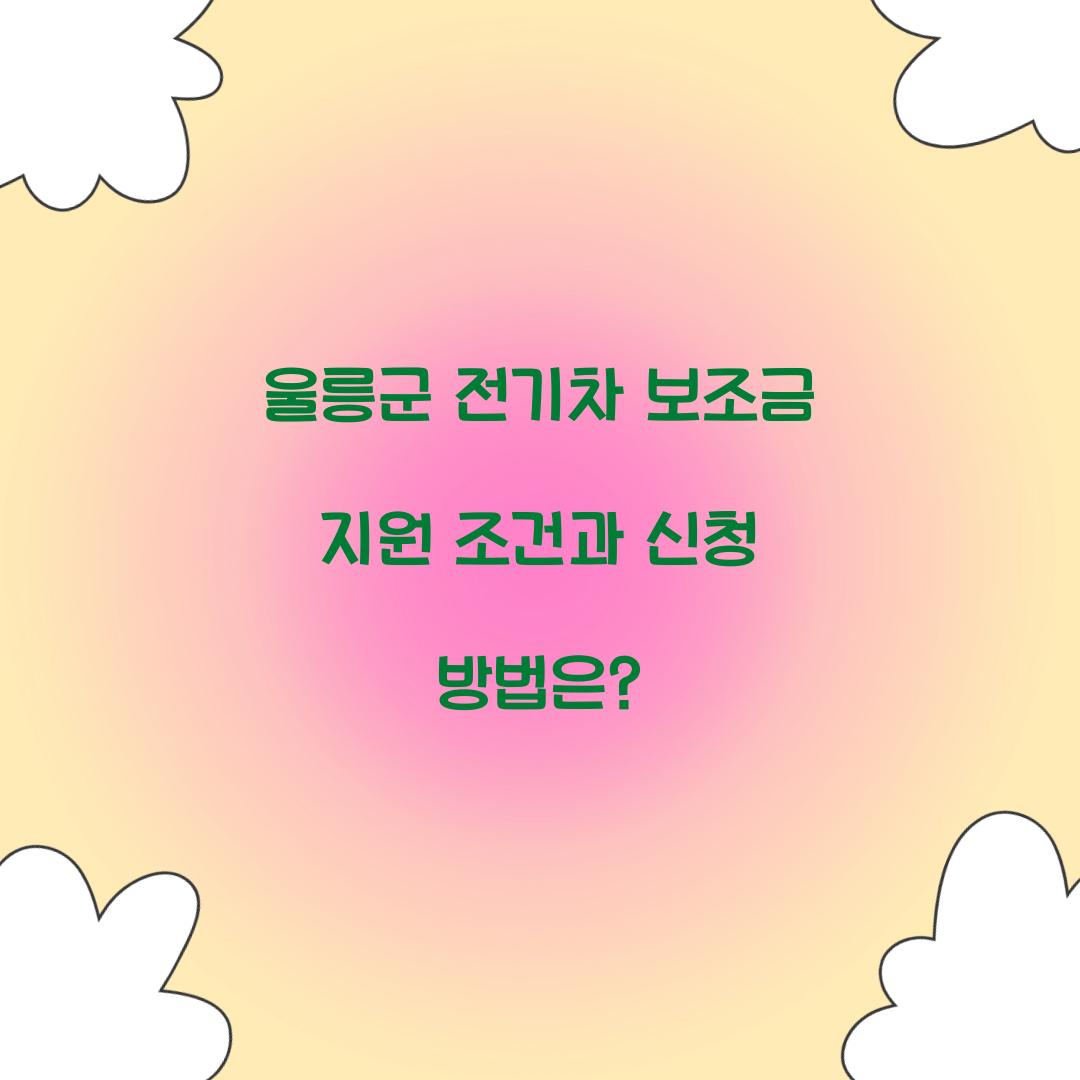 울릉군 전기차 보조금