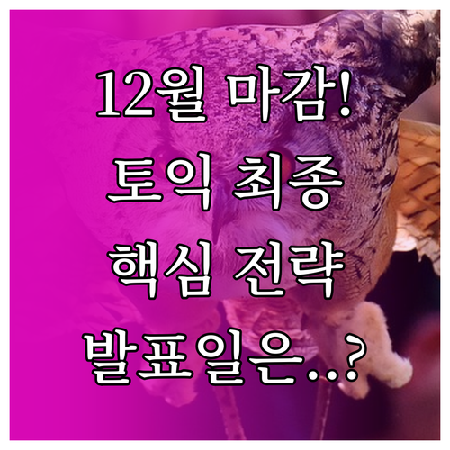 2025년 12월 토익 최종 접수 마..