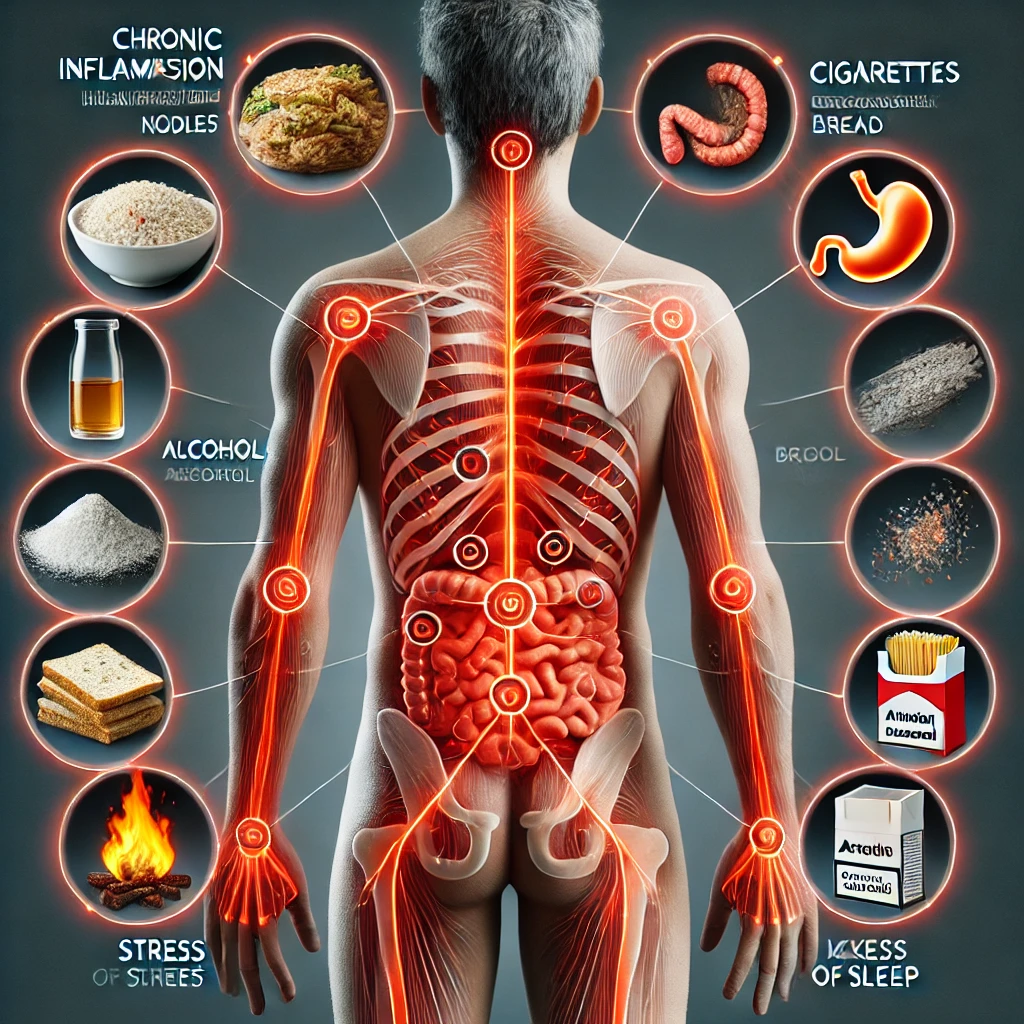 만성염증의 원인을 나타낸 이미지