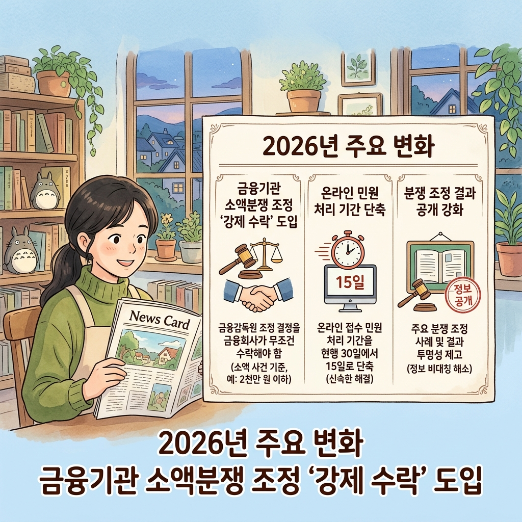 금융감독원 금융민원 2026 변경사항 소액 분쟁조정 강제 수락