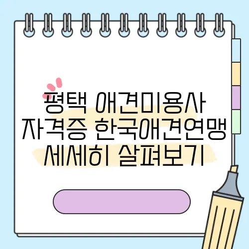 평택 애견미용사 자격증 한국애견연맹 세세히 살펴보기