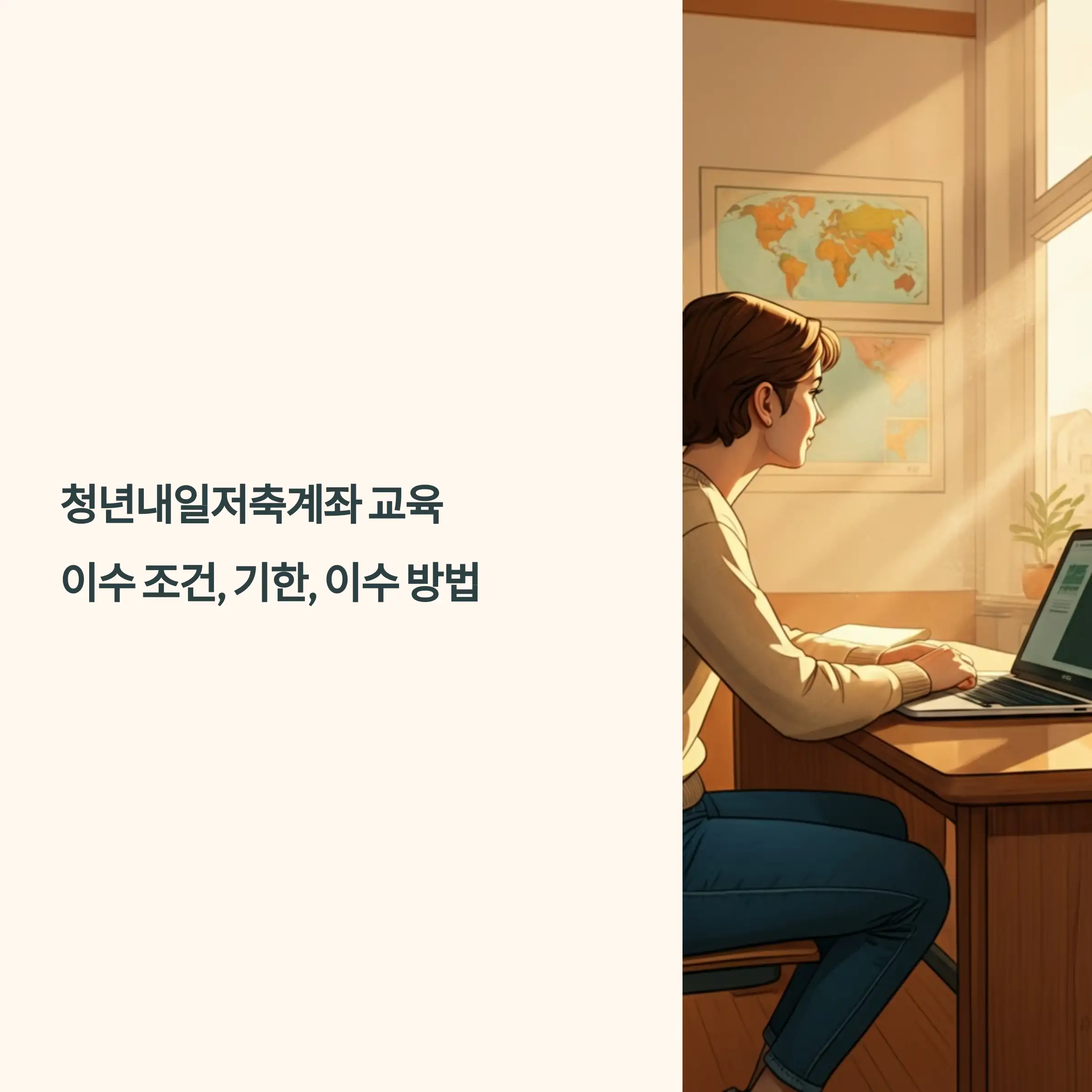 청년내일저축계좌 교육 이수 조건, 기한 및 이수 방법