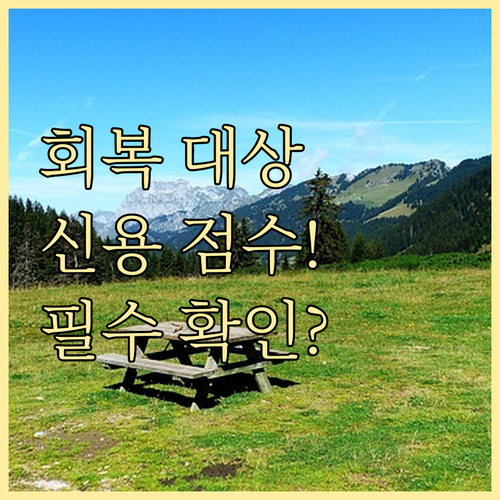 취약계층 신용회복 대상 확정 및 점수..