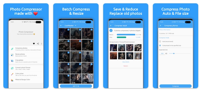 Photo Compressor 앱 기능