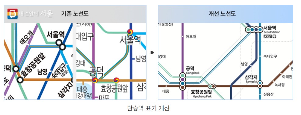 신호등 방식 환승역 표기