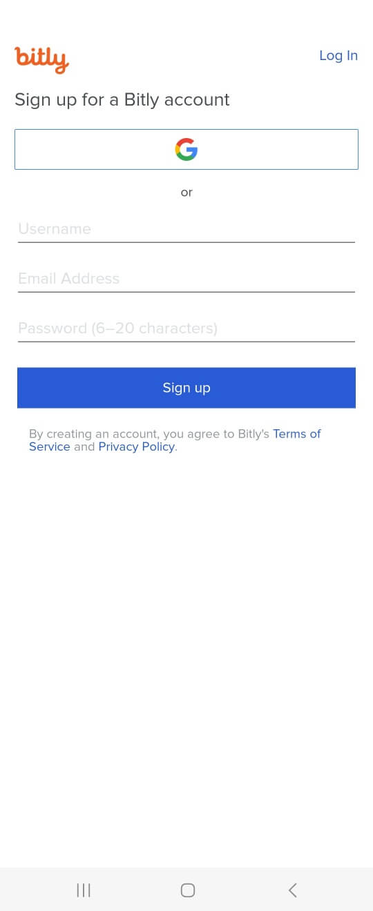 비블리 로그인화면 구글가입화면 하단 파란네모상자 안 흰색 sign up