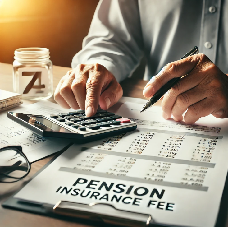 국민연금 보험료 계산 중인 사람