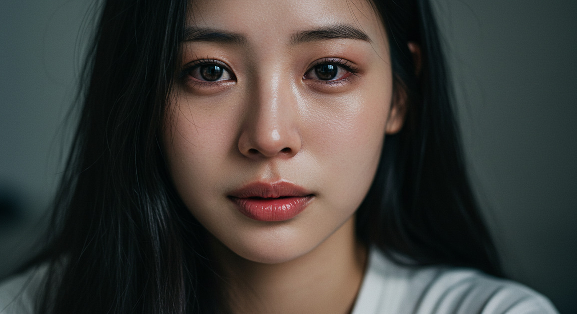 눈 떨림이 심한 여성 이미지