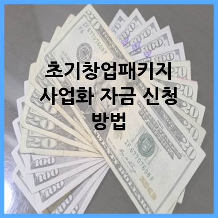 초기창업패키지 사업화 자금 신청 방법
