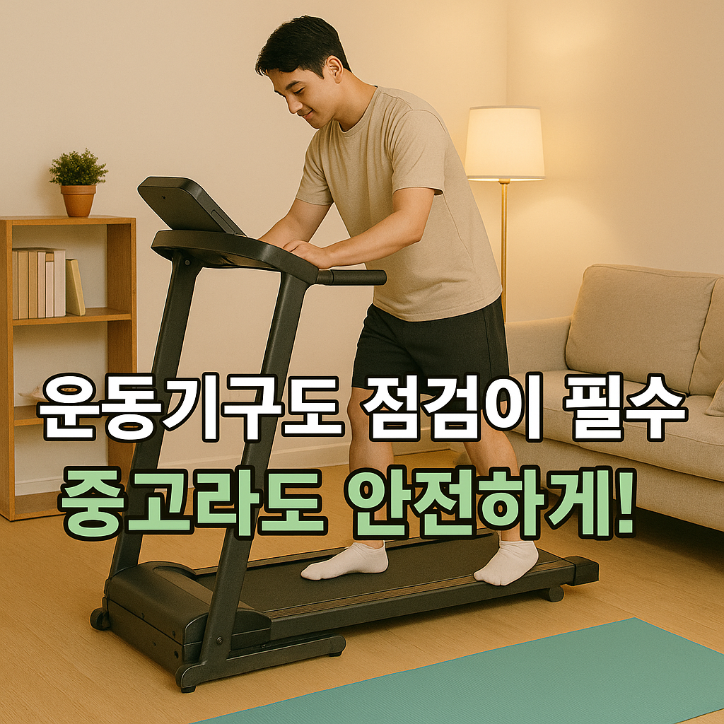 중고 운동기구 점검 중인 남성의 현명한 구매 순간