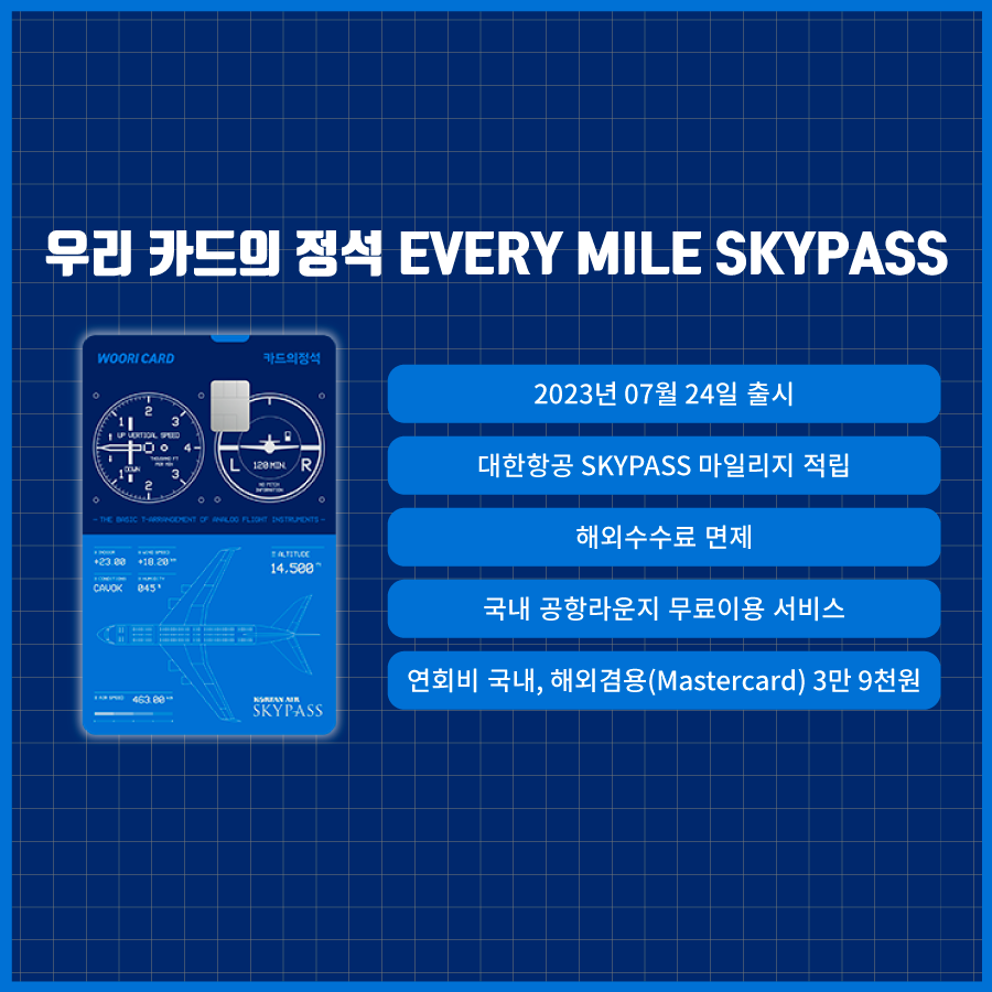 우리 카드의 정석 EVERY MILE SKYPASS 정보