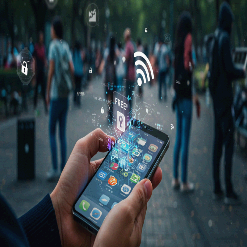 스마트폰으로 무료 와이파이 접속 화면.