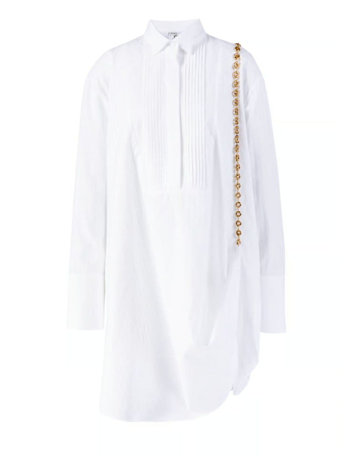 {원피스} 동상이몽2 너는 내 운명 429회 :: 윤유선 / 로에베 LOEWE 화이트 체인 장식 셔츠 원피스