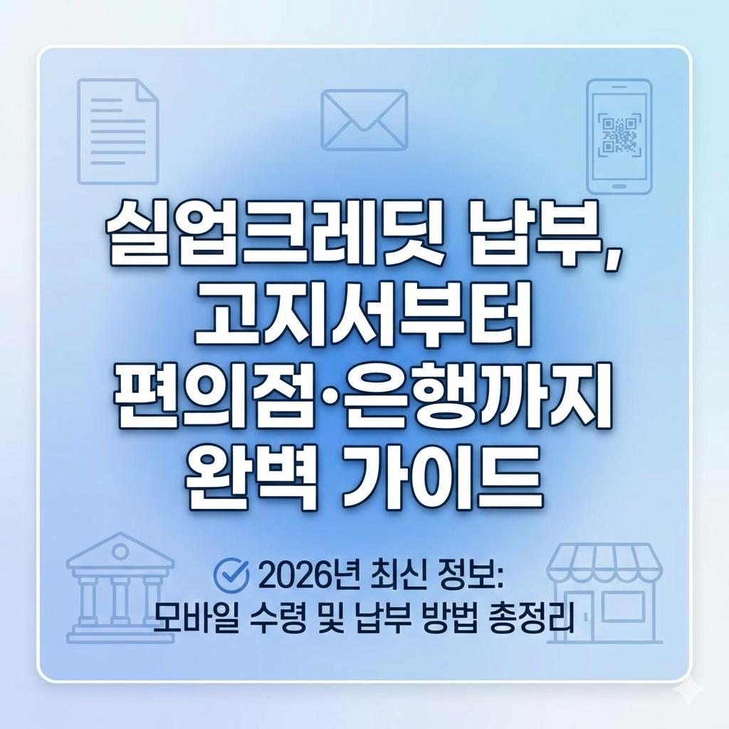 실업크레딧 고지서 어떻게 받나요? 편의점과 은행 납부 총정리 가이드