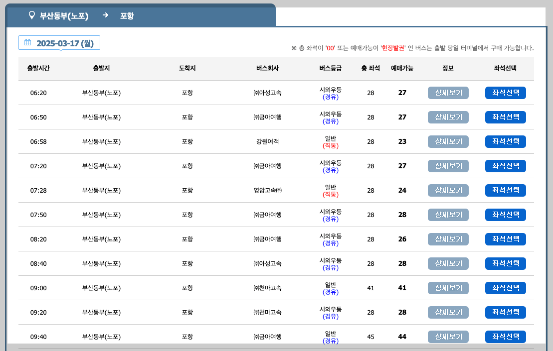 부산 노포동 시외버스터미널 시간표, 예매, 노선 3분 총정리