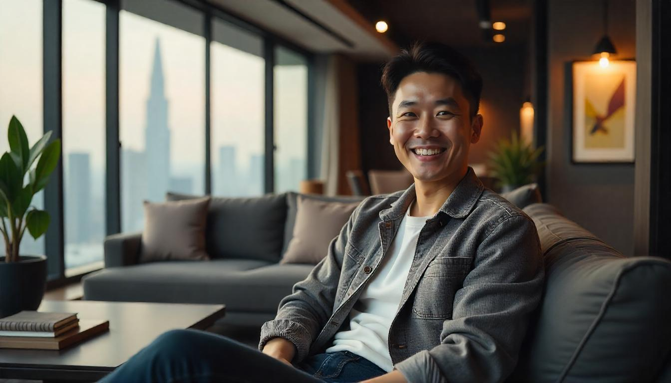 성공적인 부동산 투자로 미소 짓는 사람