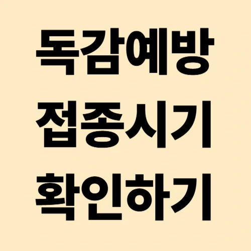 독감 예방접종 시기