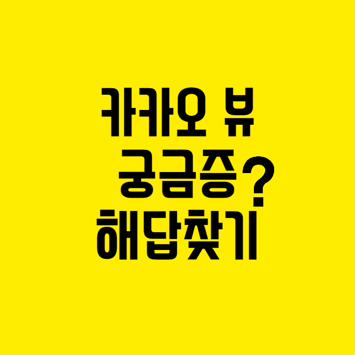 카카오 뷰 궁금증 해결찾기