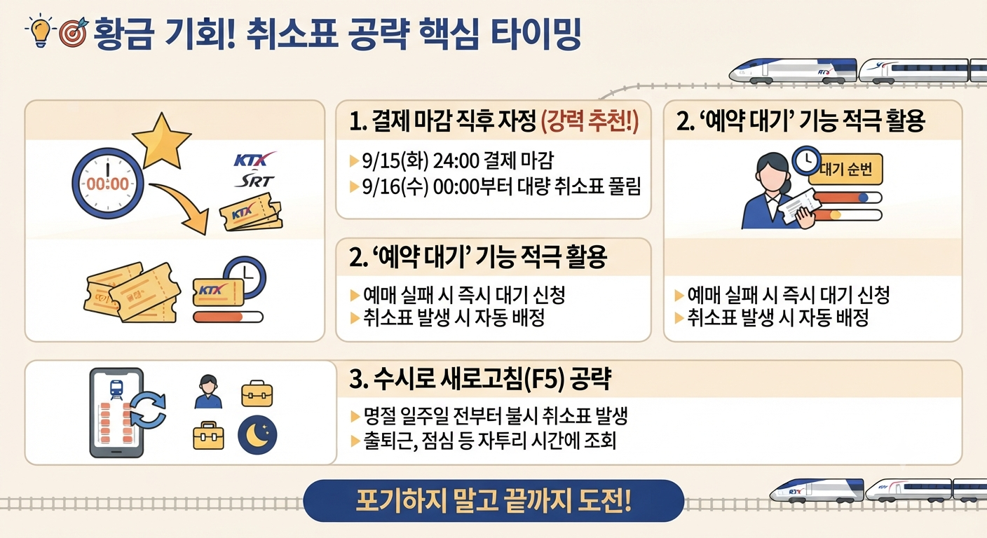 추석 기차 취소표