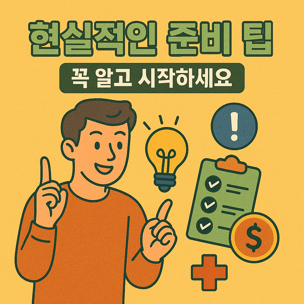 채무조정 준비 팁을 설명하는 남성 일러스트