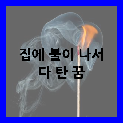 집에 불이나서 다 탄 꿈